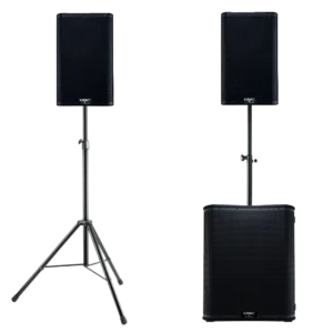 QSC K12.2 Speakers on a QSC KS118 Subwoofer