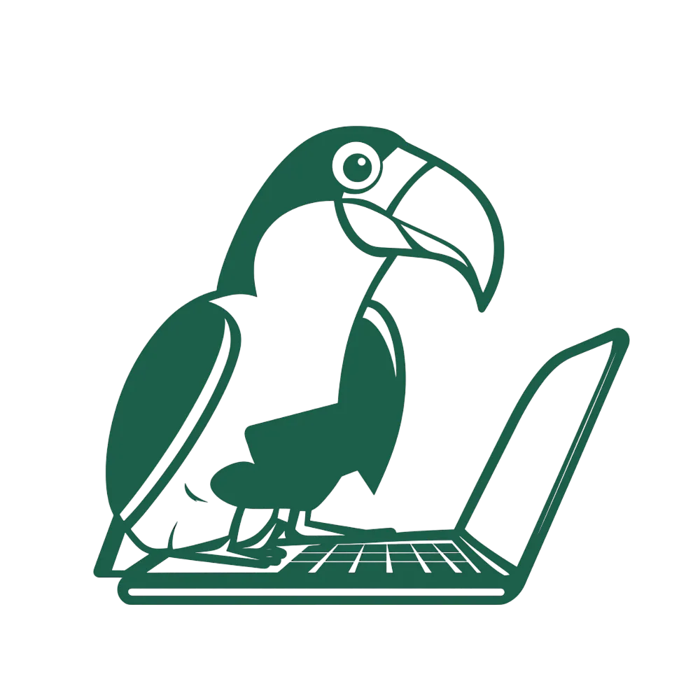 Toucan using a Laptop